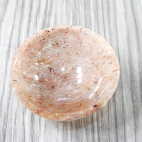 1  Rhodonite Gemstone Trinket Bowl  3 inch diameter #2955