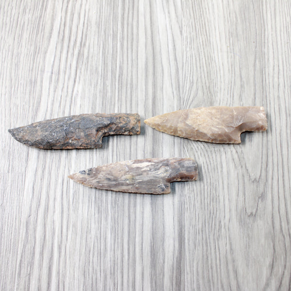 3 Stone Ornamental Knife Blades  #4955   Mountain Man Knife