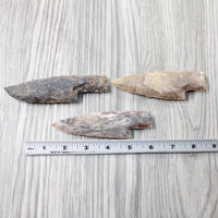 3 Stone Ornamental Knife Blades  #4955   Mountain Man Knife