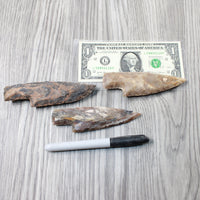3 Stone Ornamental Knife Blades  #4955   Mountain Man Knife