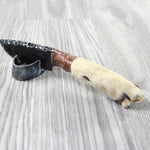 Coyote Foot Handle Obsidian Blade Ornamental Knife #1055  Mountain Man Knife