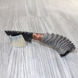Springbok Horn Handle Obsidian Blade Ornamental Knife #6463  Mountain Man Knife