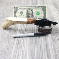 Elk Antler Handle Obsidian Blade Ornamental Knife #2055  Mountain Man Knife