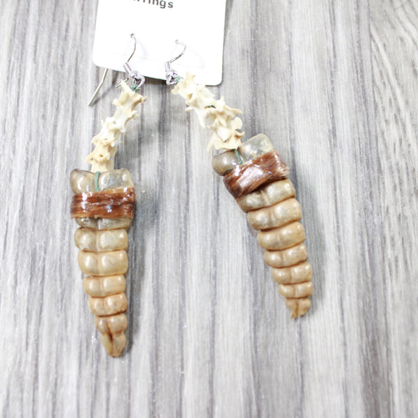Rattlesnake Rattle Plus Vertebrae Earrings  #4055  Mountain Man Earrings