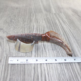 Goat Horn Handle Stone Blade Ornamental Knife #2563    Mountain Man Knife