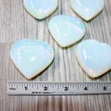 5 Opalite Hearts Combined Weight of  480   Grams   #6563    Gemstone Hearts