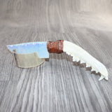 Coyote Jaw Handle Opalite Blade Ornamental Knife #6663     Mountain Man Knife