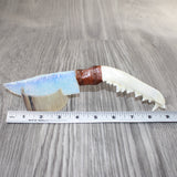 Coyote Jaw Handle Opalite Blade Ornamental Knife #6663     Mountain Man Knife