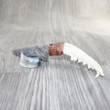 Coyote Jaw Handle Stone Blade Ornamental Knife #8663    Mountain Man Knife