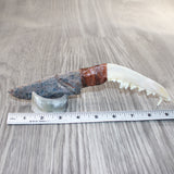 Coyote Jaw Handle Stone Blade Ornamental Knife #8663    Mountain Man Knife