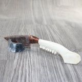 Small Deer Jaw Handle Stone Blade Ornamental Knife # 8663   Mountain Man Knife