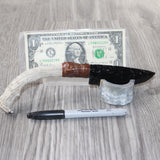 Deer Antler Crown Handle Obsidian Blade Ornamental Knife #8663  Mountain Man Knife