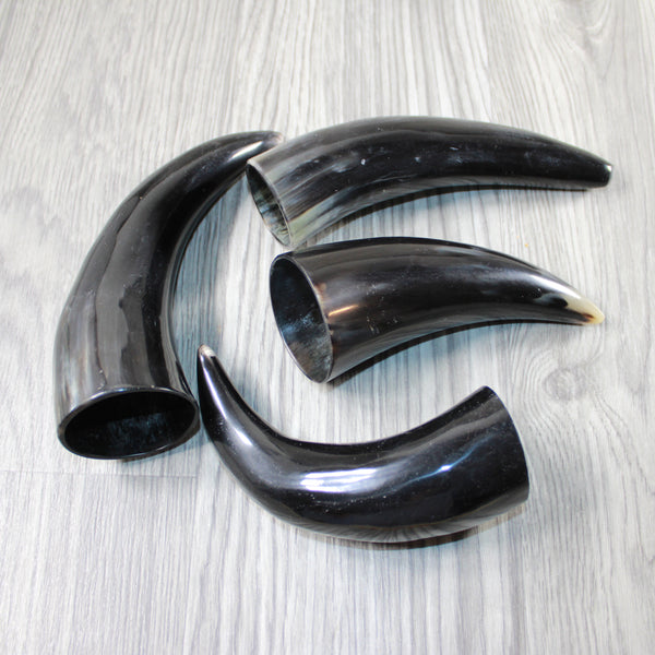 4 Small Polished Cow Horns #8045 Natural colored