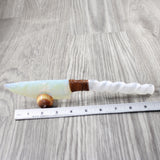Selenite Spiral Handle Opalite Blade Ornamental Knife #3455    Mountain Man Knife