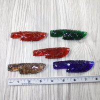 5 Small Glass Ornamental Knife Blades  #2145 Mountain man knife