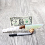 Selenite Spiral Handle Opalite Blade Ornamental Knife #3455    Mountain Man Knife