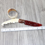 Coyote Jaw Handle Glass Blade Ornamental Knife #1063    Mountain Man Knife