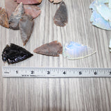 100 Large Ornamental Arrowheads  #armory63     65 opalite. 25 obsidian 10 stone
