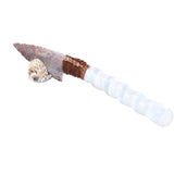 Selenite Spiral Handle Stone Blade Ornamental Knife #3163    Mountain Man Knife