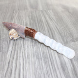 Selenite Spiral Handle Stone Blade Ornamental Knife #3163    Mountain Man Knife