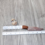 Selenite Spiral Handle Stone Blade Ornamental Knife #3163    Mountain Man Knife