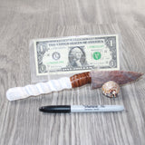 Selenite Spiral Handle Stone Blade Ornamental Knife #3163    Mountain Man Knife