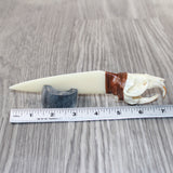Muskrat Skull Handle Bone Blade Ornamental Knife #3164    Mountain Man Knife