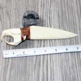 Muskrat Skull Handle Bone Blade Ornamental Knife #3164    Mountain Man Knife