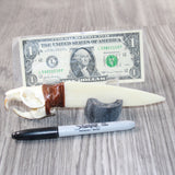 Muskrat Skull Handle Bone Blade Ornamental Knife #3164    Mountain Man Knife