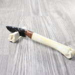Deer Bone Handle Obsidian Blade Ornamental Knife #4555  Mountain Man Knife