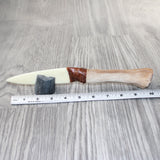 Hair-on Deer Bone Handle Bone Blade Ornamental Knife #4364    Mountain Man Knife