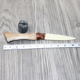 Hair-on Deer Bone Handle Bone Blade Ornamental Knife #4364    Mountain Man Knife