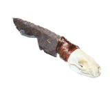 Mink Skull Handle Stone Blade Ornamental Knife #7464    Mountain Man Knife