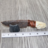 Mink Skull Handle Stone Blade Ornamental Knife #7464    Mountain Man Knife