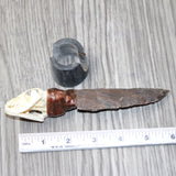 Mink Skull Handle Stone Blade Ornamental Knife #7464    Mountain Man Knife