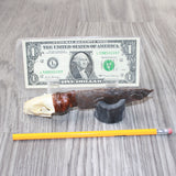 Mink Skull Handle Stone Blade Ornamental Knife #7464    Mountain Man Knife