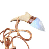 Reindeer Antler Handle Opalite  Blade Knife Necklace  #5464  Mountain Man Necklace