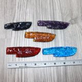 5 Small Glass Ornamental Knife Blades  #6464   Mountain man knife