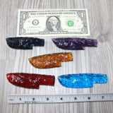 5 Small Glass Ornamental Knife Blades  #6464   Mountain man knife