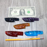 5 Small Glass Ornamental Knife Blades  #6464   Mountain man knife