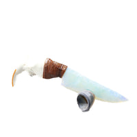 Beaver Jaw Handle Opalite Blade Ornamental Knife #1655     Mountain Man Knife