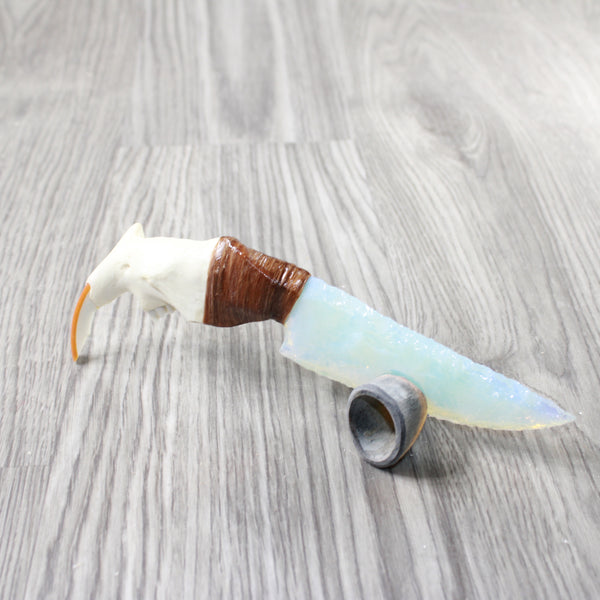 Beaver Jaw Handle Opalite Blade Ornamental Knife #1655     Mountain Man Knife