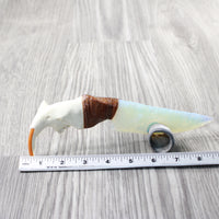 Beaver Jaw Handle Opalite Blade Ornamental Knife #1655     Mountain Man Knife