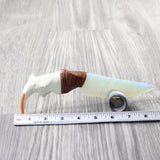 Beaver Jaw Handle Opalite Blade Ornamental Knife #1655     Mountain Man Knife