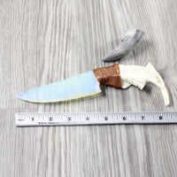 Beaver Jaw Handle Opalite Blade Ornamental Knife #1655     Mountain Man Knife