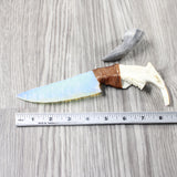 Beaver Jaw Handle Opalite Blade Ornamental Knife #1655     Mountain Man Knife