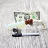 Beaver Jaw Handle Opalite Blade Ornamental Knife #1655     Mountain Man Knife