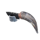 Goat Horn Handle Obsidian Blade Ornamental Knife #2464  Mountain Man Knife