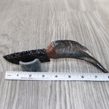 Goat Horn Handle Obsidian Blade Ornamental Knife #2464  Mountain Man Knife