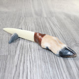 Deer Foot Handle Bone Blade Ornamental Knife #1664    Mountain Man Knife